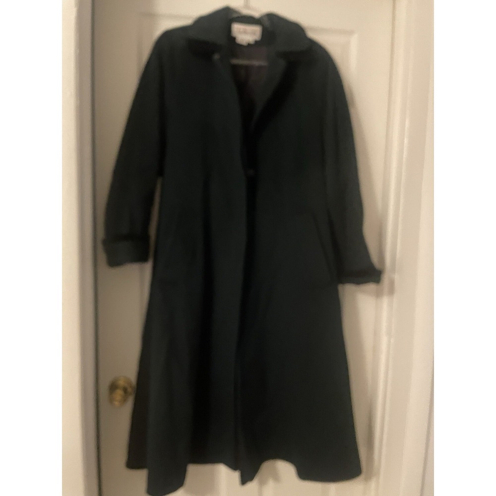 Talbots Long Coat Size 6 Green Wool